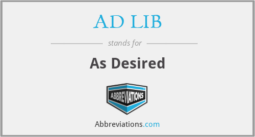 AD LIB - As Desired